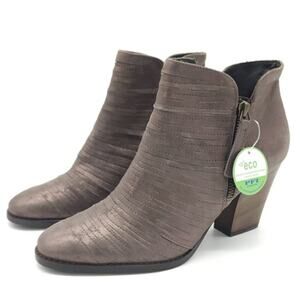 Paul Green Malibu Sliced Double Zip Bootie Nubuck Antique Metallic Size 10.5 NIB